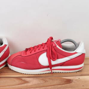 z1408 ナイキ コルテッツ US9.5 27.5cm/赤 レッド 白 ホワイト NIKE CORTEZ メンズ スニーカー 中古の画像4