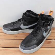 z1706 ナイキ エアフォース1 ハイ US8.5 26.5cm/黒 ブラック グレー NIKE AIRFORCE1 HI メンズ スニーカー 中古_画像1