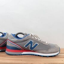 z1314【515】ニューバランス US9.5 27.5cm/灰 グレー 青 ブルー 赤 レッド系 newbalance メンズ スニーカー 中古_画像5