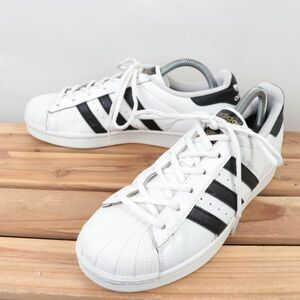 z1387 アディダス スーパースター US7 25.0cm/白 ホワイト 黒 ブラック adidas SUPERSTAR メンズ ユニセックス スニーカー 中古