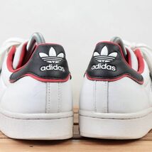 z1477 アディダス スーパースター US8 1/2 26.5cm/白 ホワイト 黒 ブラック 赤 レッド adidas SUPERSTAR メンズ スニーカー 中古_画像4