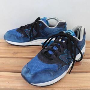 z1651【580】ニューバランス US7.5 25.5cm/青 ブルー 紺 ネイビー系 newbalance メンズ スニーカー 中古