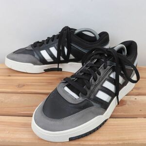 z1815 アディダス ドロップ ステップ ロウ US9 27.0cm/黒 ブラック 白 ホワイト 灰 グレー adidas DROP STEP LOW メンズ スニーカー 中古