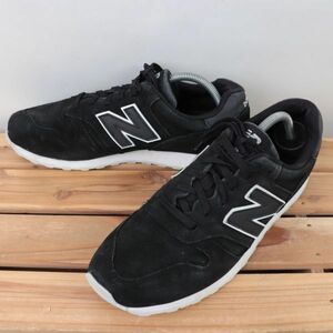 z1830【373】ニューバランス US9.5 27.5cm/黒 ブラック 白 ホワイト newbalance メンズ スニーカー 中古