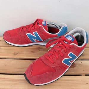 z1922【373】ニューバランス US9.5 27.5cm/赤 レッド 青 ブルー 灰 グレー newbalance メンズ スニーカー 中古