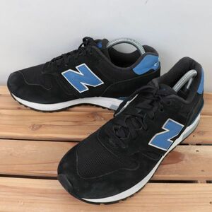 z1927[565] New balance US8 26.0cm/ чёрный черный синий голубой белый белый newbalance мужской спортивные туфли б/у 