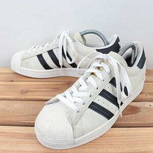 z1933 アディダス スーパースター US7 1/2 25.5cm/灰 グレー 黒 ブラック 白 ホワイト系 adidas SUPERSTAR ADV メンズ スニーカー 中古