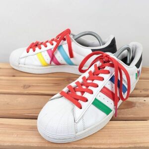 z939 アディダス スーパースター US8 26.0cm/白 ホワイト 黒 ブラック マルチカラー adidas SUPERSTAR メンズ スニーカー 中古