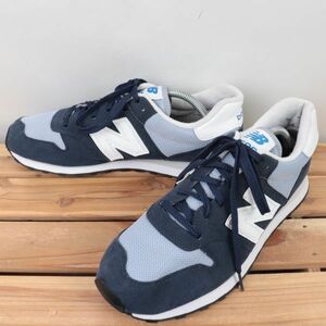 z2015【500】ニューバランス US10 28.0cm/紺 ネイビー 灰 グレー アイボリー newbalance メンズ スニーカー 中古