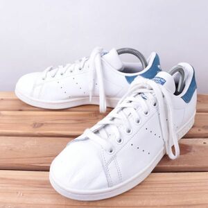 z2021 アディダス スタンスミス US7 25.0cm/白 ホワイト 青 ブルー系 adidas STAN SMITH メンズ ユニセックス スニーカー 中古