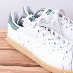 z2022 アディダス スタンスミス US9 1/2 27.5cm/白 ホワイト 緑 グリーン系 adidas STAN SMITH メンズ スニーカー 中古の画像6