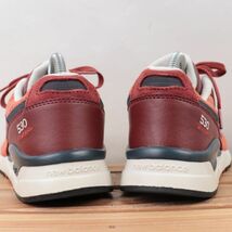 z2047【530】ニューバランス US8.5 25.5cm/コーラル 紺 ネイビー オレンジ newbalance レディース スニーカー 中古_画像4