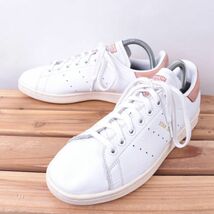 z2051 アディダス スタンスミス US7 25.0cm/白 ホワイト adidas STAN SMITH メンズ ユニセックス スニーカー 中古_画像1