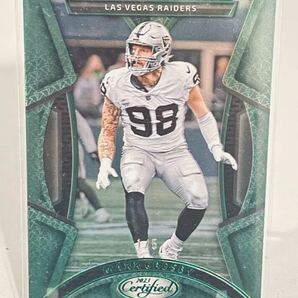 NFL Maxx Crosby 2023 Certified Mirror Green /5 #15 / Las Vegas Raiders DE 5枚限定の画像1