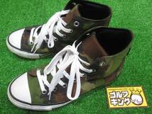 GK鈴鹿☆中古634 【24.0】　CONVERSEハイカットスニーカー★33500100★迷彩色★男女兼用★_画像1