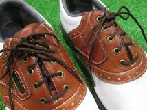 GK鈴鹿☆中古645 【26.0】 FootJoy★DryJoys★ゴルフシューズ★53629J★白/ブラウン★_画像5