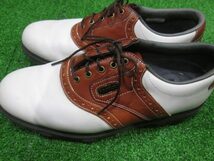 GK鈴鹿☆中古645 【26.0】 FootJoy★DryJoys★ゴルフシューズ★53629J★白/ブラウン★_画像2