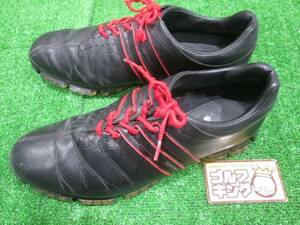 GK鈴鹿☆中古655 【26.5】　adidas★ゴルフシューズ★EVG791003 TOUR360 LTD 3ライン★黒/レッド★