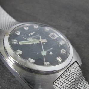 【n F0913】TECHNOS Supercron テクノス スーパークロン 腕時計 自動巻き デイト 黒文字盤の画像6