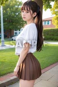 GB0012 グラビア セーラー服 制服 スカート ●高画質 匿名配送 可愛い AI 美少女 A4 ポスター 写真光沢用紙 セクシーかわいい 美女 美人