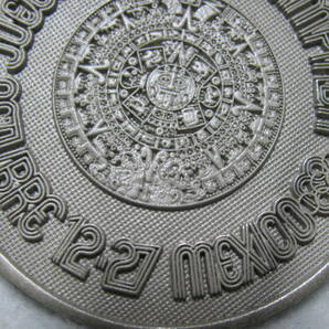 3★メキシコ 第19回オリンピック大会記念メダル ９２５の刻印 重さ53.4ｇ 直径約55㎜ 1968年★の画像7