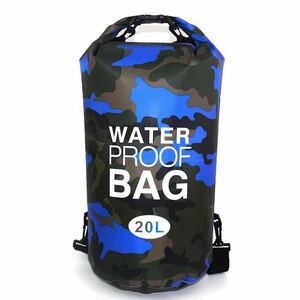 Водонепроницаемый рюкзак на открытом воздухе Blue x Camouflage 20L [066] D1229