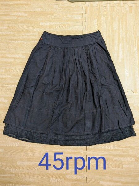 【値下げ】45rpm　インディゴ染　スカート　藍染　45R