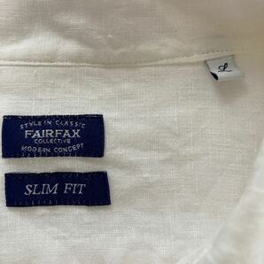 フェアファクス リネンスリムフィットシャツ ホワイト Lサイズの画像3
