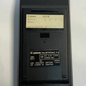 CANON キャノン キヤノン Palmtronic F-6 関数電卓 計算機 カバー説明書付 1970年代昭和レトロ ビンテージ 蛍光表示管 パームトロニク/467の画像5