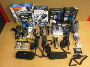 【ジャンク】電気シェーバー 髭剃り バリカン 脱毛器 22点 まとめ売り BRAUN/Panasonic/HITACHI/他 【h】