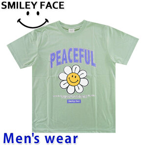 スマイル ニコちゃん 半袖 Tシャツ メンズ スマイリー SMILE グッズ 12425016 Lサイズ MGR(ミントグリーン)