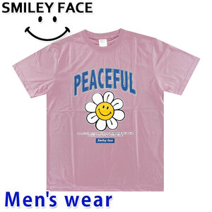 スマイル ニコちゃん 半袖 Tシャツ メンズ スマイリー SMILE グッズ 12425016 Mサイズ PI(ピンク)