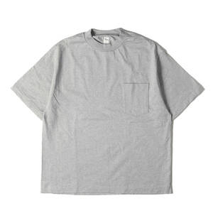 美品 KAPTAIN SUNSHINE Tシャツ サイズ:38 22SS ポケット付き ワイド ヘビー Tシャツ Suvin Supima Pocket Tube Tee Heavy グレー