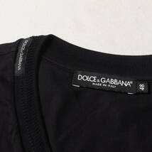 DOLCE&GABBANA ドルチェ&ガッバーナ Tシャツ サイズ:48 近年モデル シリコン ロゴワッペン付き Vネック 半袖Tシャツ ブラック イタリア製_画像3