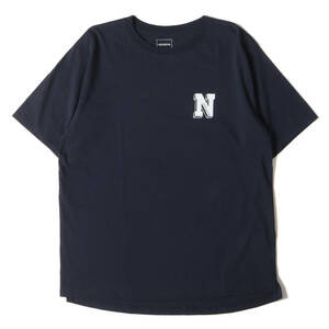 NONNATIVE Nonnative T-shirt size :2 22W/23S flocky print crew neck short sleeves T-shirt DWELLER S/S TEE N NN-T4208 navy 