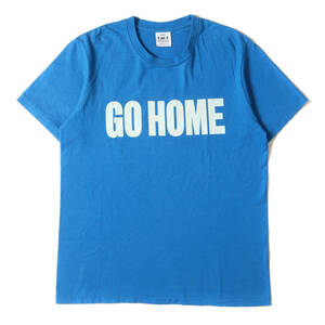 TMT ティーエムティー Tシャツ サイズ:L GO HOMEロゴ クルーネック 半袖Tシャツ ブルー トップス カットソー アメカジ ストリート