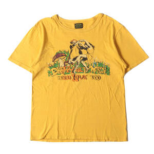 JELADO ジェラード Tシャツ サイズ:M ROCKSTAR GARMENTS 染み込みプリント クルーネック 半袖Tシャツ イエロー トップス カットソー