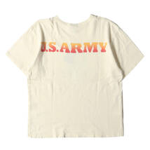 JELADO ジェラード Tシャツ サイズ:38(M) U.S.ARMY ミリタリープリント ヘビーウェイト クルーネック 半袖Tシャツ アイボリー トップス_画像2