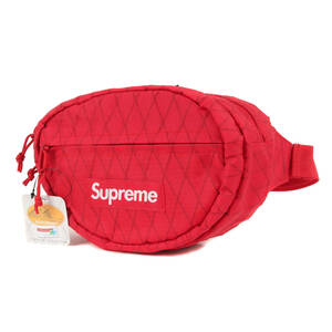 新品 Supreme シュプリーム バッグ 18AW Waist Bag ブランドロゴ X-PAC ウエストバッグ レッド ブランド カバン