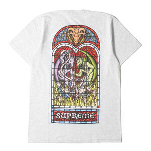 新品同様 Supreme シュプリーム Tシャツ サイズ:S 23AW ステンドグラス グラフィック クルーネック Tシャツ Worship Tee アッシュグレー