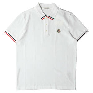 MONCLER モンクレール ポロシャツ サイズ:L 23SS ワンポイント アイコンロゴワッペン 鹿の子 ポロシャツ SS POLO I10918A00015 ホワイト