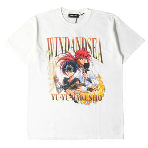 WIND AND SEA ウィンダンシー Tシャツ サイズ:M 22SS 幽遊白書 ウォッシュ加工 飛影 蔵馬 Tシャツ HIEI & KURAMA S/S ホワイト コラボ
