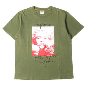 Supreme Supreme T -Fish Size: M 18aw Madonna Фотографический логотип экипаж шея с коротким рукавом T -Fore Madonna Tee Olive