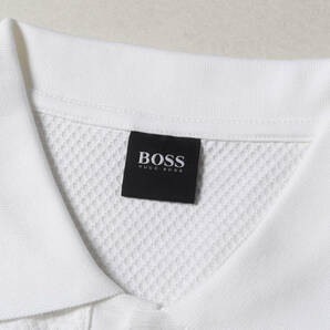 新品同様 HUGO BOSS ヒューゴボス ポロシャツ サイズ:XL ハニカム ストレッチ スキッパー 半袖ポロシャツ ホワイト 白 トップスの画像3