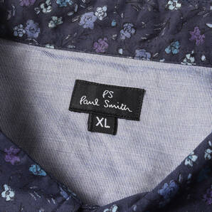 Paul Smith ポールスミス シャツ サイズ:XL グラフィック フローラル ドレスシャツ 長袖 花柄 総柄 PS ネイビー ブルー パープル 日本製の画像3