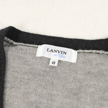 LANVIN en Bleu ランバンオンブルー カーディガン サイズ:48 Vネック ハイゲージ ウール ニットカーディガン グレー トップス セーター_画像3