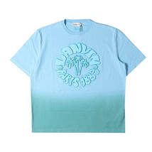 新品 LANVIN ランバン Tシャツ サイズ:XL 22AW グラデーション ロゴ サガラワッペン クルーネック 半袖Tシャツ ブルー系 イタリア製_画像1
