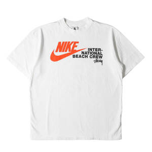 美品 STUSSY ステューシー Tシャツ サイズ:M 20SS NIKE コラボロゴ ヘビーウェイト クルーネック 半袖Tシャツ NRG Br TEE BEACH ホワイト