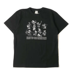 CALEE キャリー Tシャツ サイズ:L 21SS Disney ミッキーマウス Tシャツ Multi Player T-Shirt ブラック ディズニー オフィシャルコラボ
