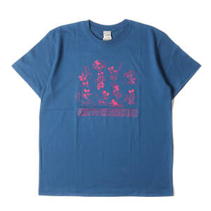 CALEE キャリー Tシャツ サイズ:L 21SS Disney ミッキーマウス クルーネック 半袖Tシャツ Multi Player T-Shirt ブルー ディズニー コラボ